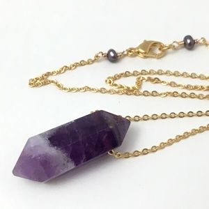 Artisan Amethyst Double Point Crystal Necklace
